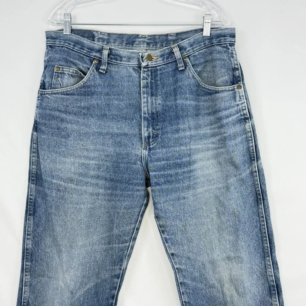 Wrangler Premium Quality Jeans Men 36x34 Blue Denim Straight Leg Cotton Regular